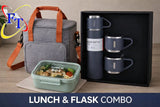 Three Piece Vacuum Flask, Lunch Bag And Lunchbox Combo
