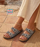 Ladies’ GT Double-Buckle Bedazzled Sandals