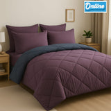 Queen Size 5 Piece Reversible Comforter Set