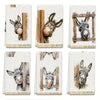 6pcs Dish Towels/18x26 Inches/Donkey Design with Wooden Stripes and Smile Pattern/Ultra-Fine Microfiber Absorbent Kitchen Hand Towels/for Home Cooking, Baking, Bathroom Cleaning, Outdoor Activities, Tea Party Decor, Household Essentials