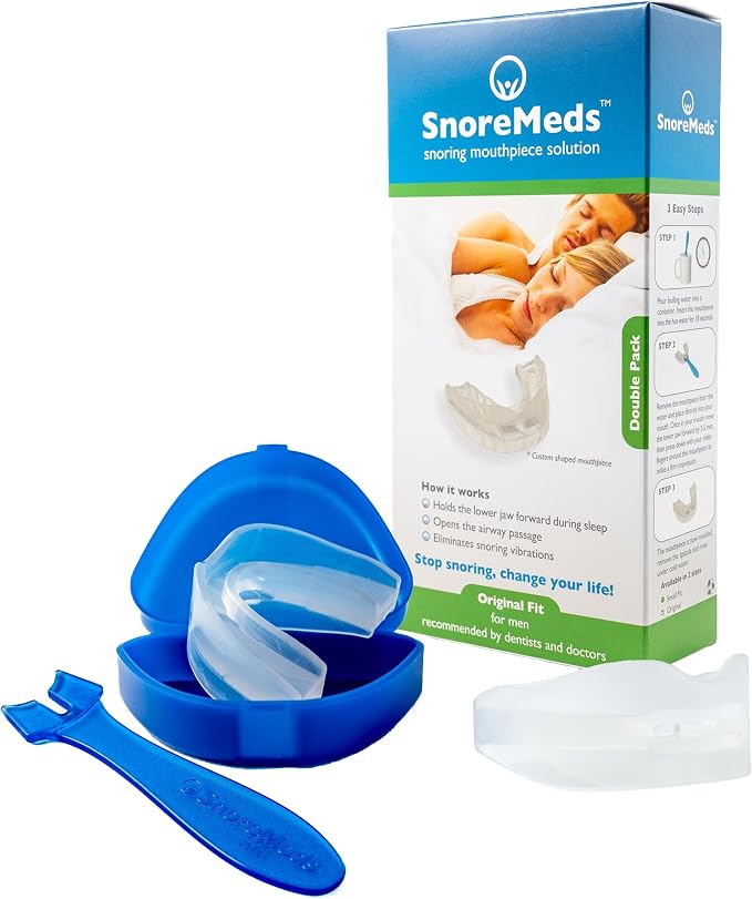 Anti Snoring Mouthpiece for Men, Custom Fit, BPA-Free, 2 Pack
