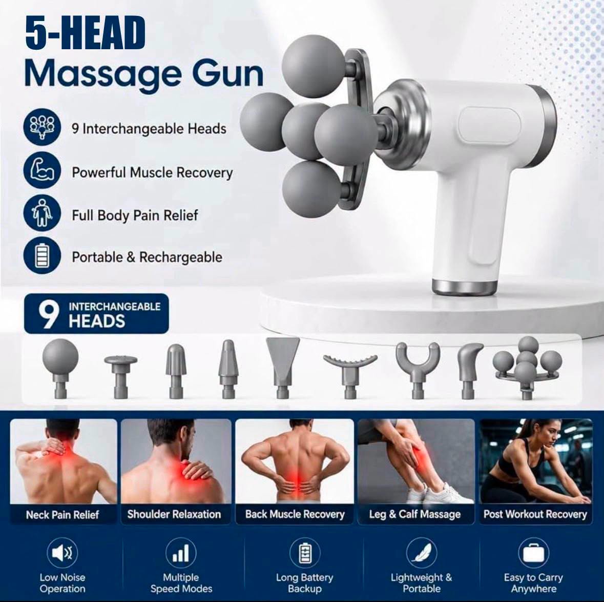 Five-Head Fascia Gun Pro+