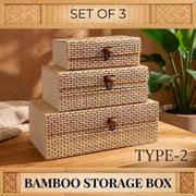 Set of 3 Bamboo Storage Boxes - Type 2