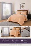Reversible Comforter, Lace Curtain & Fluffy Rug Combo