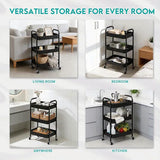 Multi-Purpose 3-Tier Rolling Trolley