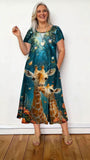 Giraffe Green Printed Dress