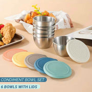 Condiment Bowl Set - 6 Bowls With Lids