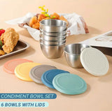 Condiment Bowl Set - 6 Bowls With Lids