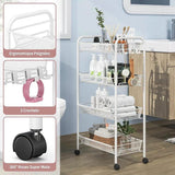 Slim 4-Tier Rolling Storage Trolley
