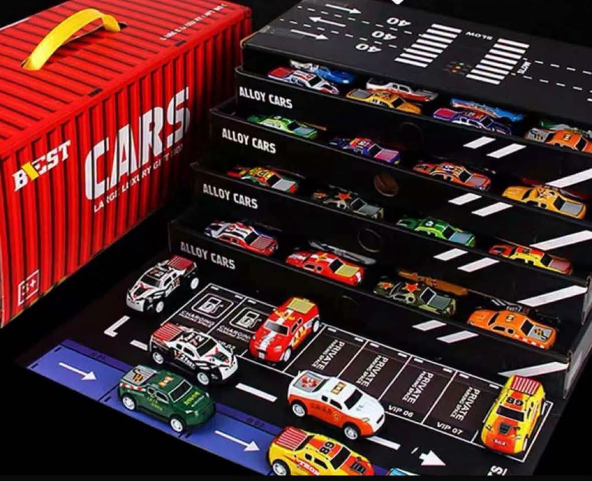 24-Piece Toy Cars Container