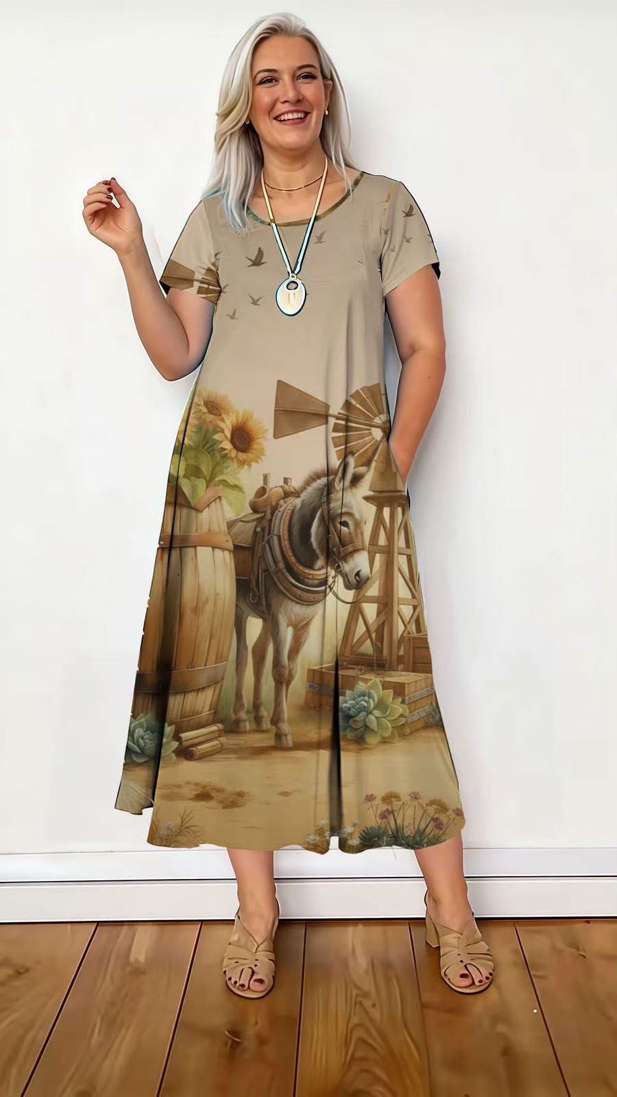 Sunflower Donkey Printed Dress