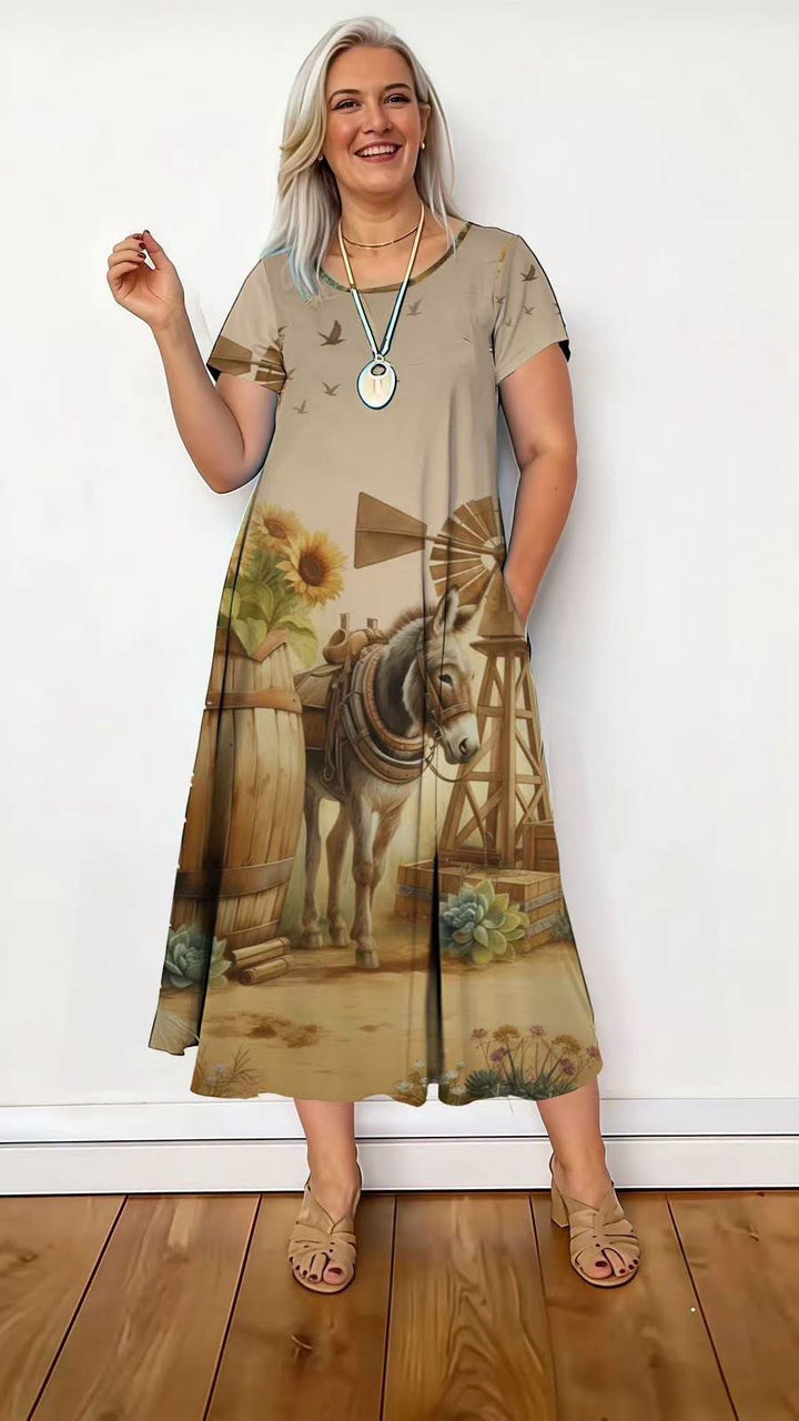Sunflower Donkey Printed Dress