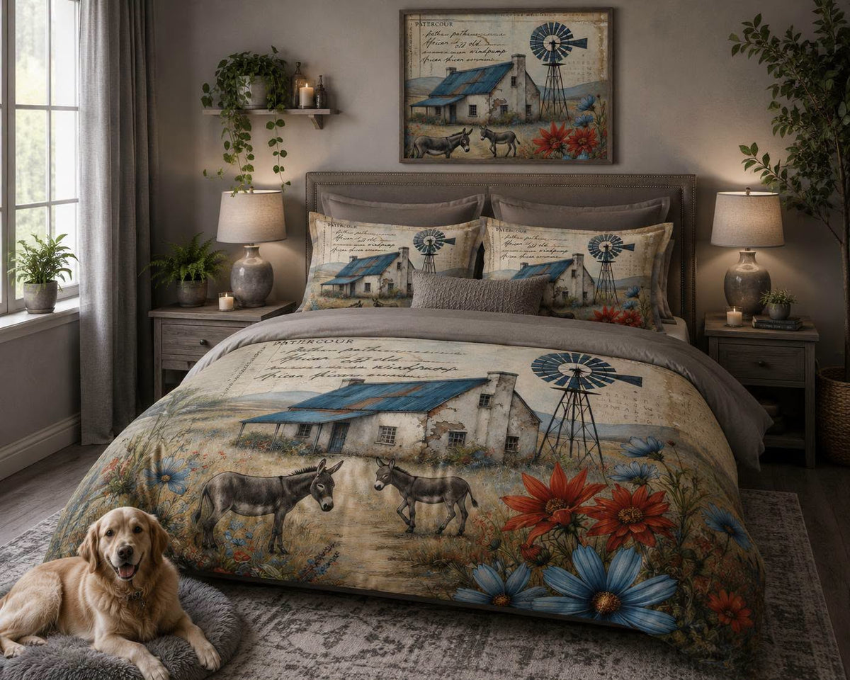Windmill Donkey Farm Bedding Set