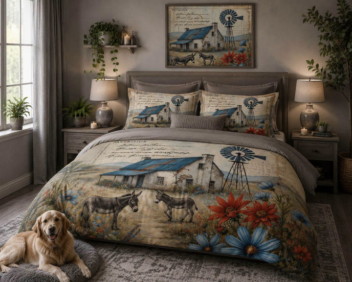Windmill Donkey Farm Bedding Set