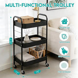 Multi-Purpose 3-Tier Rolling Trolley