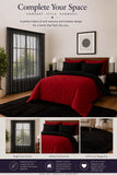 Reversible Comforter, Lace Curtain & Fluffy Rug Combo