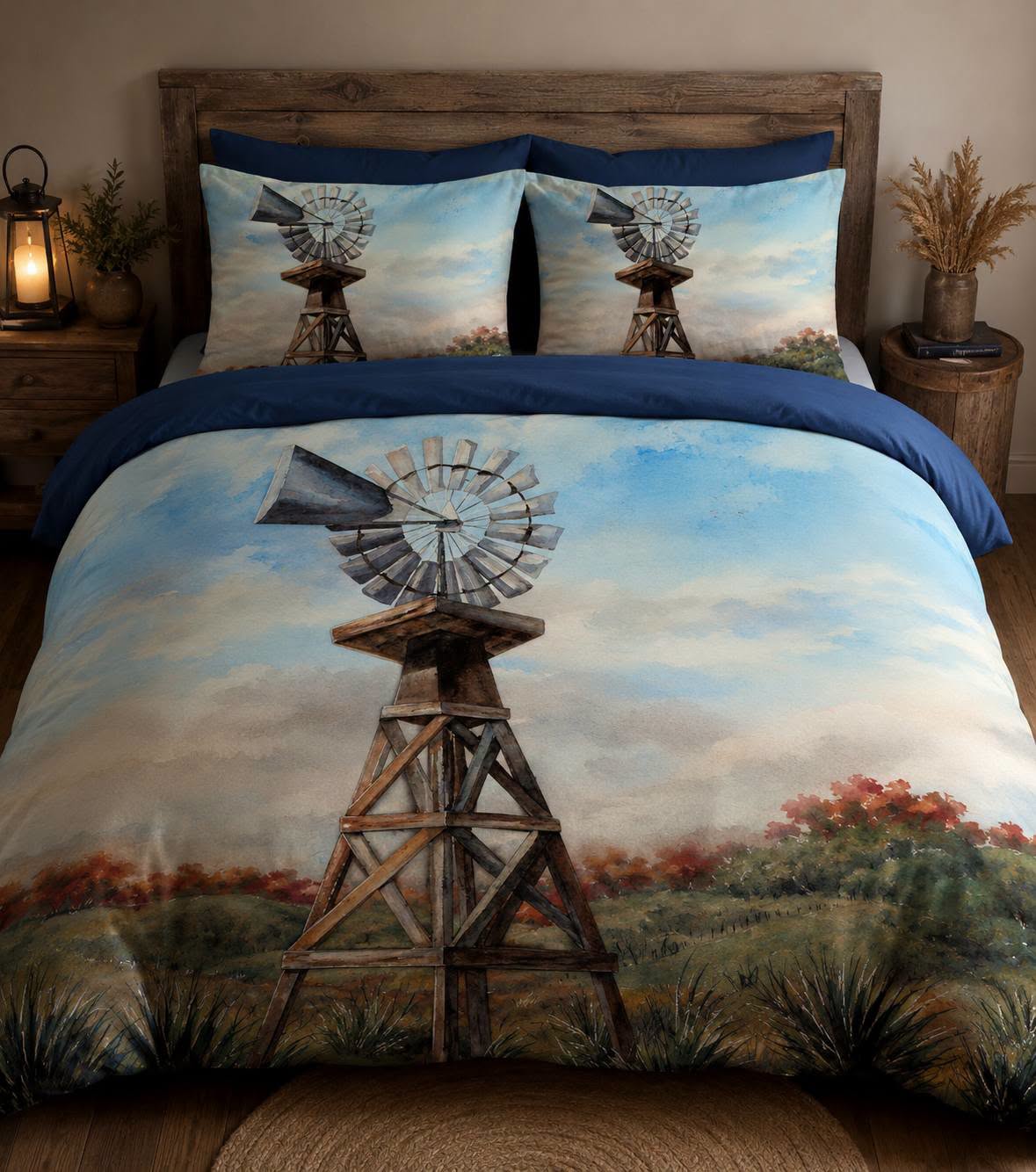 Pastel Windmill in the Field Bedding Set