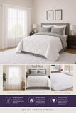 Reversible Comforter, Lace Curtain & Fluffy Rug Combo
