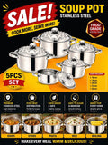 5-Piece Stainless Steel Pot Set