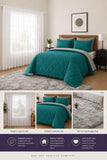 Reversible Comforter, Lace Curtain & Fluffy Rug Combo