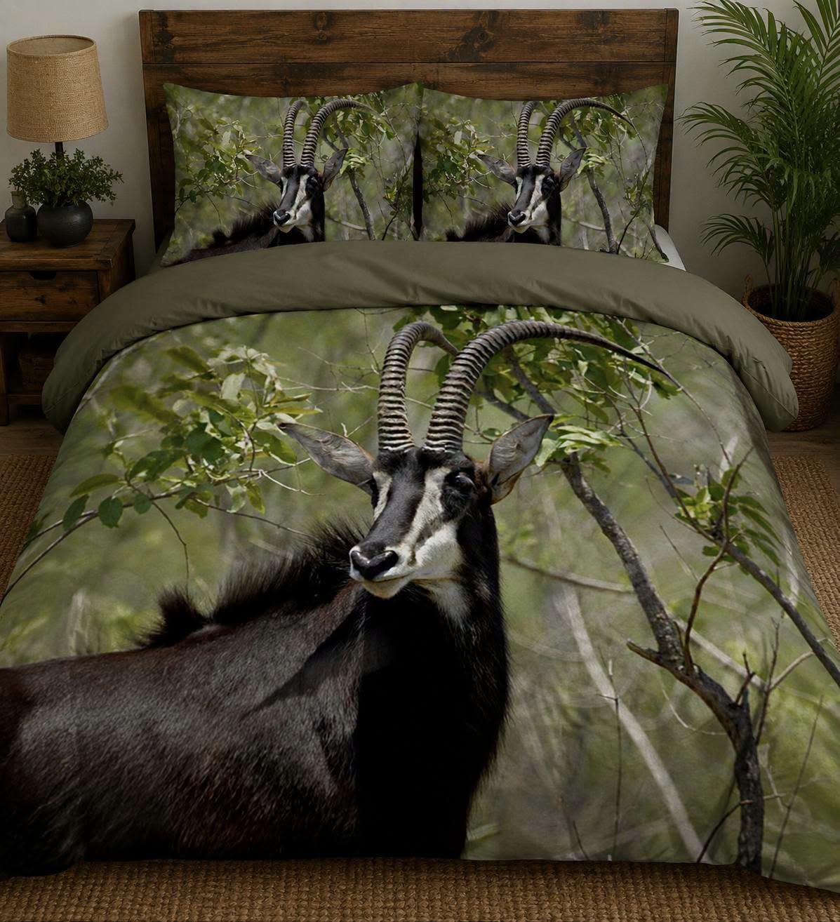 Sable Antelope Green Bedding Set
