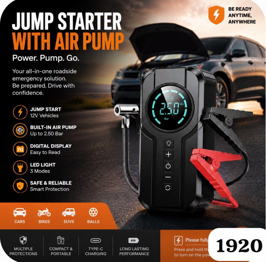 Car Jump Starter with Air Pump