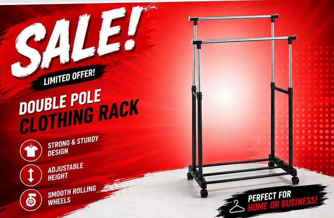 Double Pole Clothing Rack