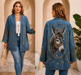 Jean Jacket with Donkey Print