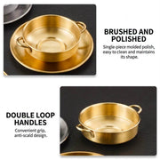 Gold Stainless-Steel Soup Bowl Set