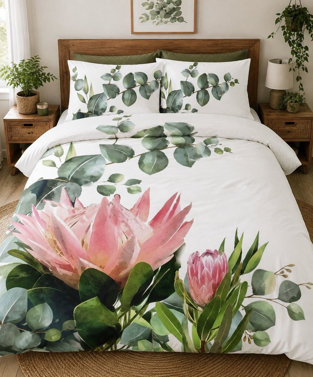 White Protea Bedding Set