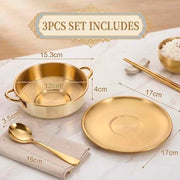 Gold Stainless-Steel Soup Bowl Set