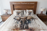 Watercolour Elephant Wildlife Bedding Set