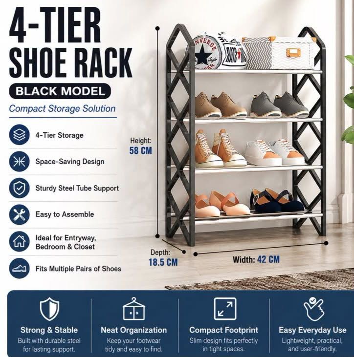 4-Layer Shoe Rack