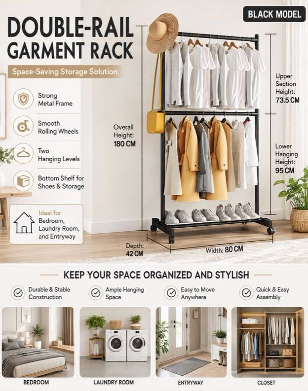 Double-Rail Coat Rack