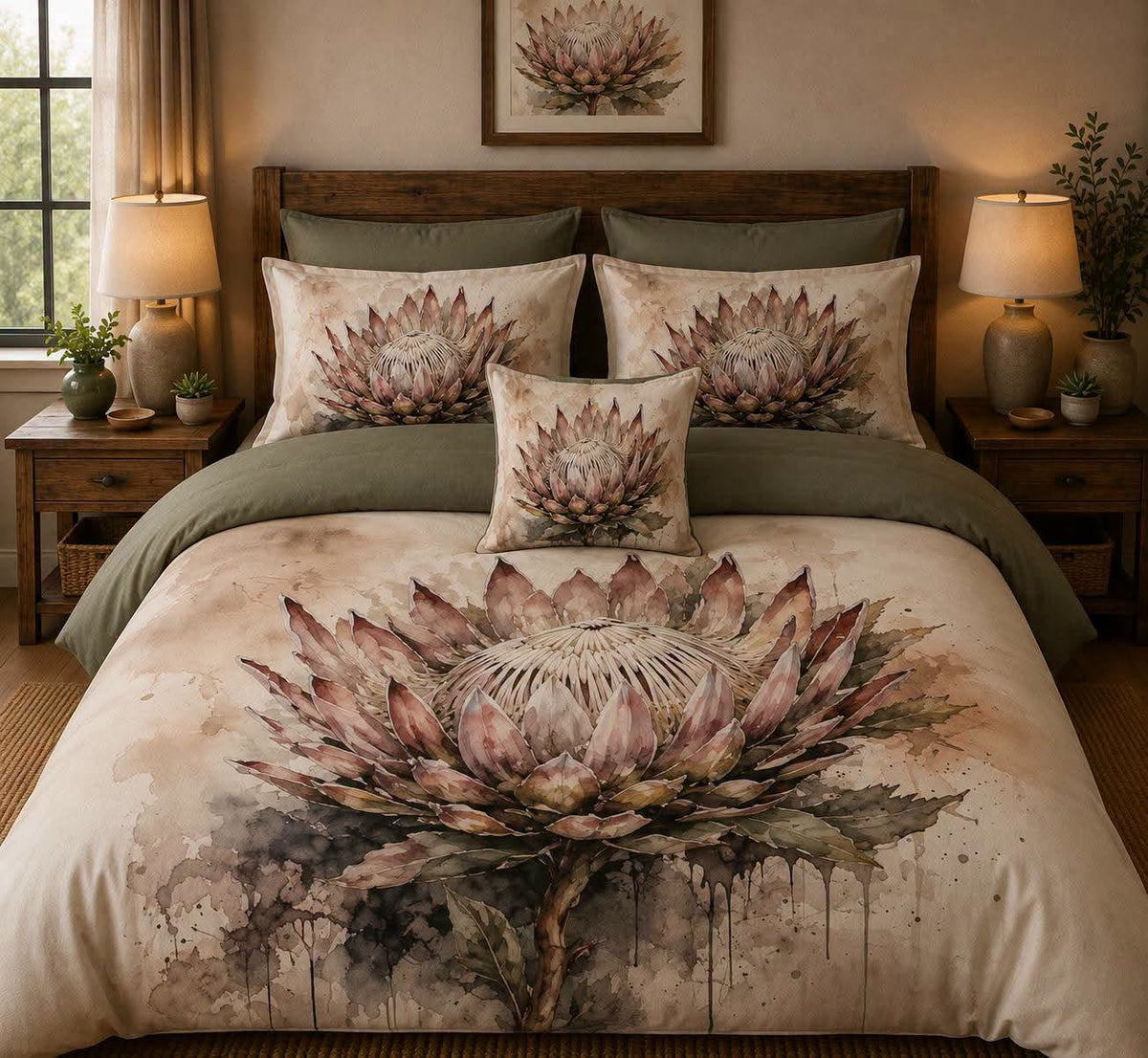 Protea Green Bedding Set