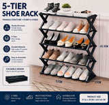 5-Tier X-Shaped Shoe Rack