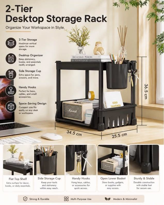 2-Tier Desktop Storage Rack