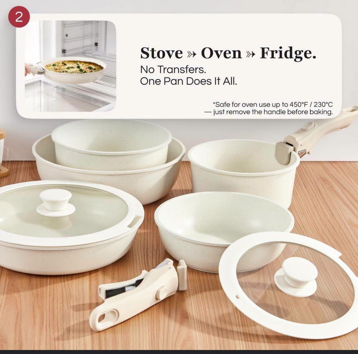 Detachable Handle Cookware Set