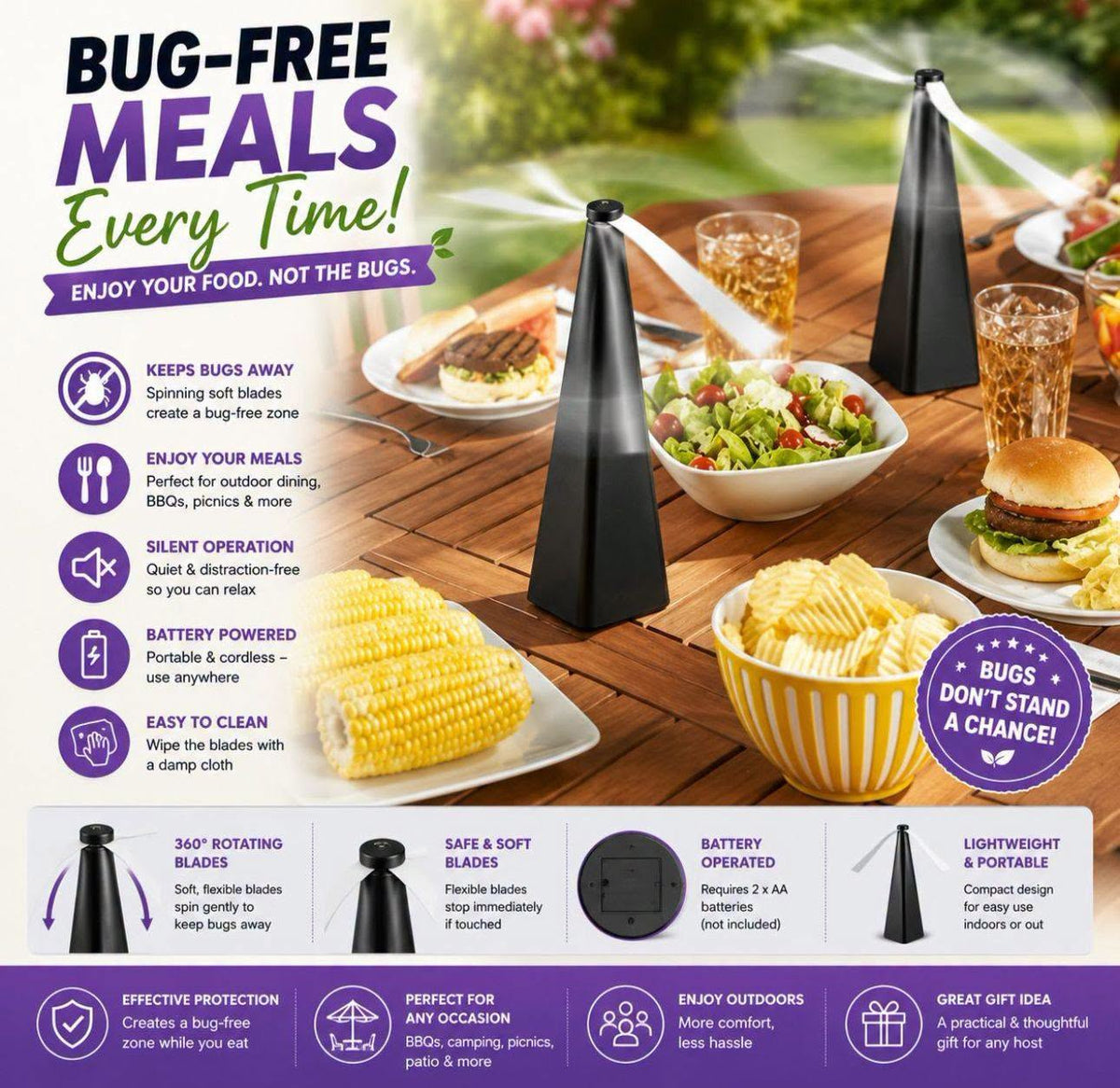 Bye Bye Fly Fans - Set of 2