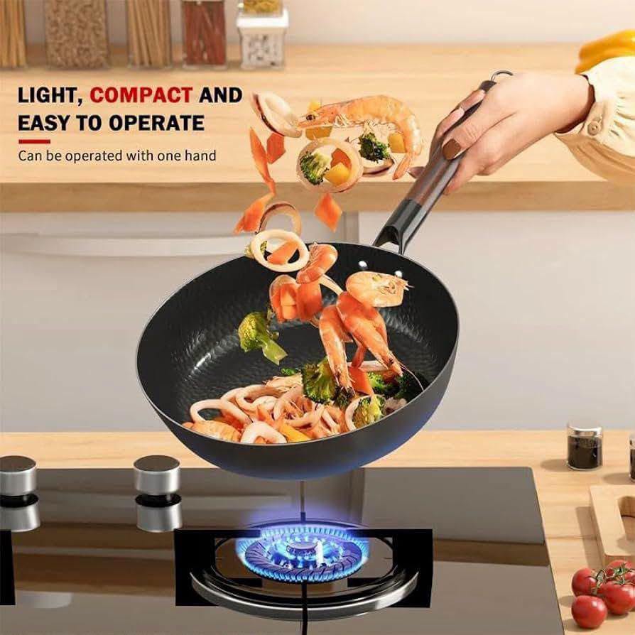 28cm Hammer Pattern Deep Frying Pan