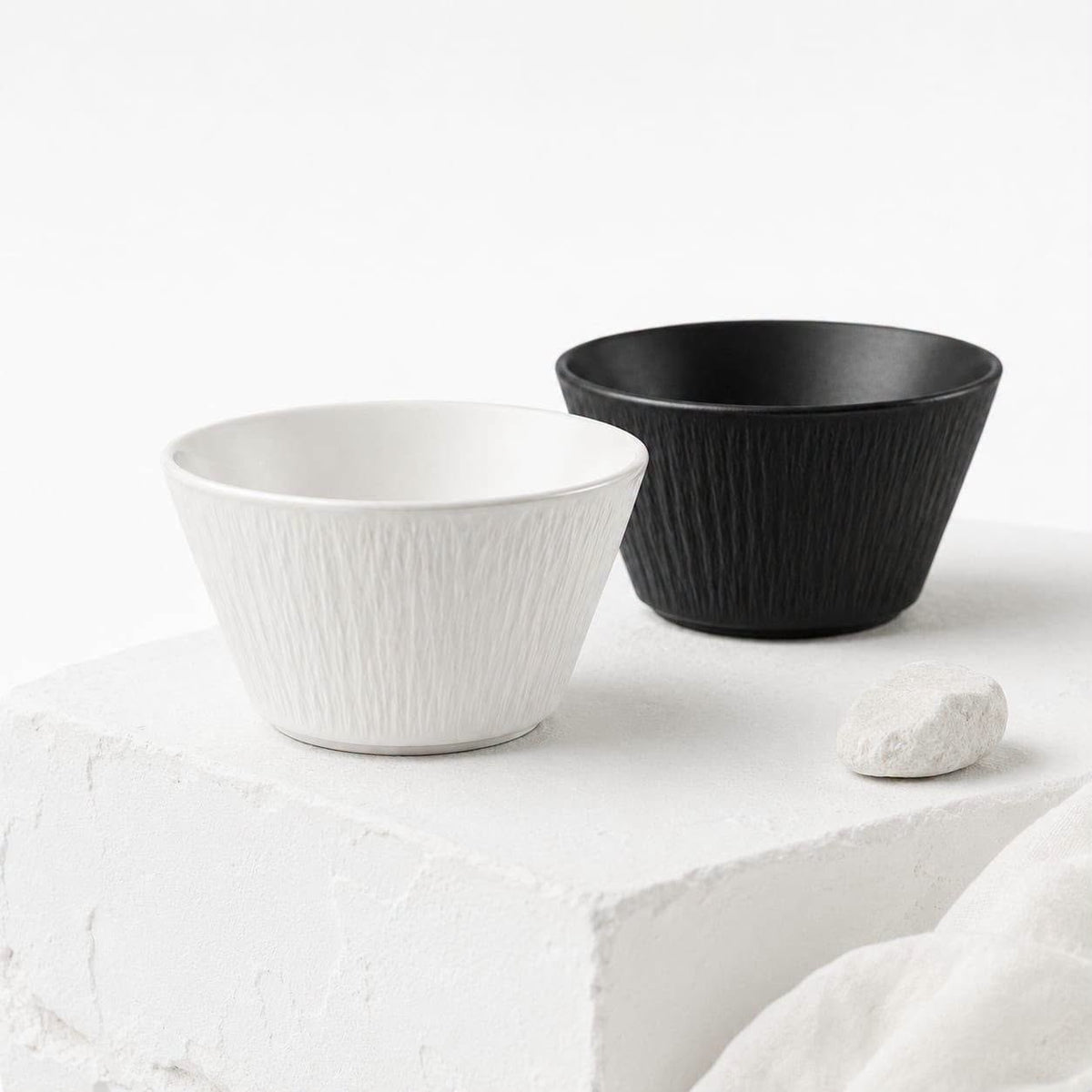 Textured Ceramic Bowl Set of 2