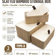 Set of 3 Bamboo Storage Boxes – Type 3
