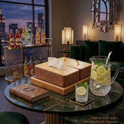 Dual-Function Bamboo Tissue-Box Tray