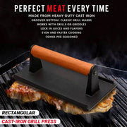 Cast-Iron Rectangular Grill Press