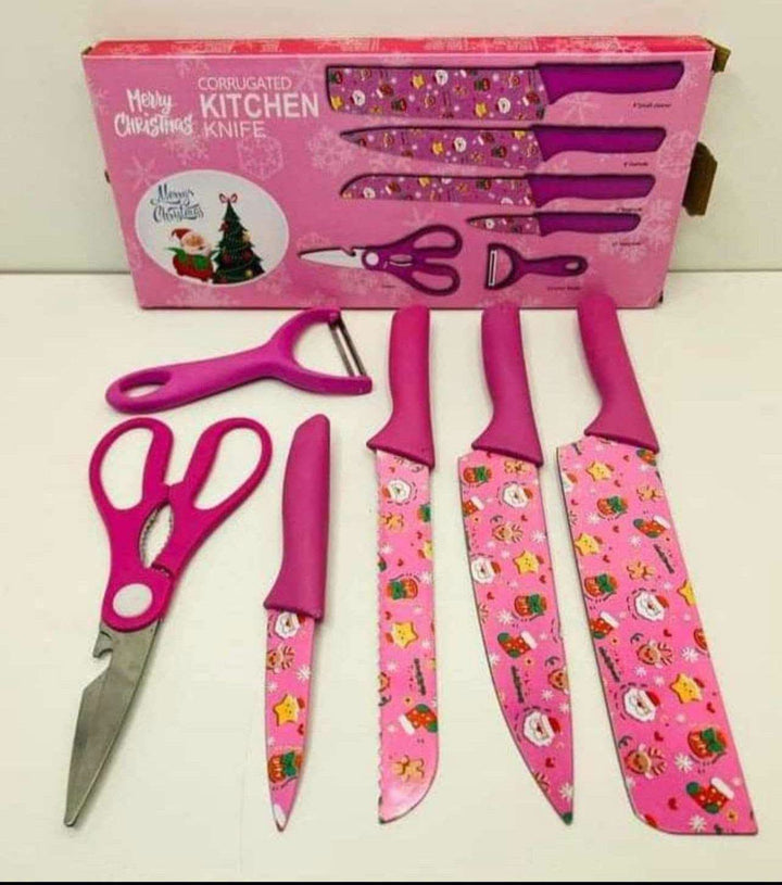 6PC Christmas Knife Set