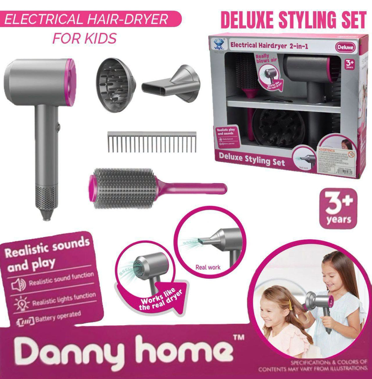 Kiddies Electric Hair Dryer Set