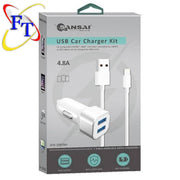 Three Pack 4.8 Amp USB Car Charger Kit