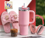 Morning Slippers, Tumbler And Headphones Combo