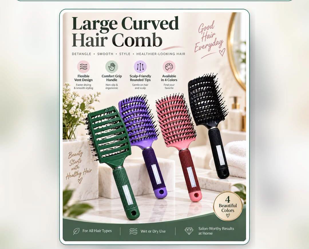 Large Curved Hair Comb