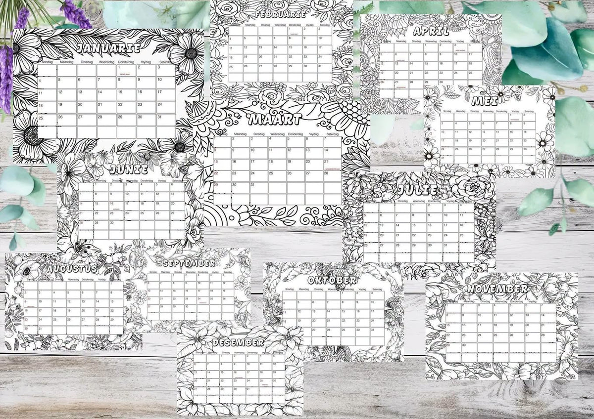 2027 Self-Colouring Desk Calendar